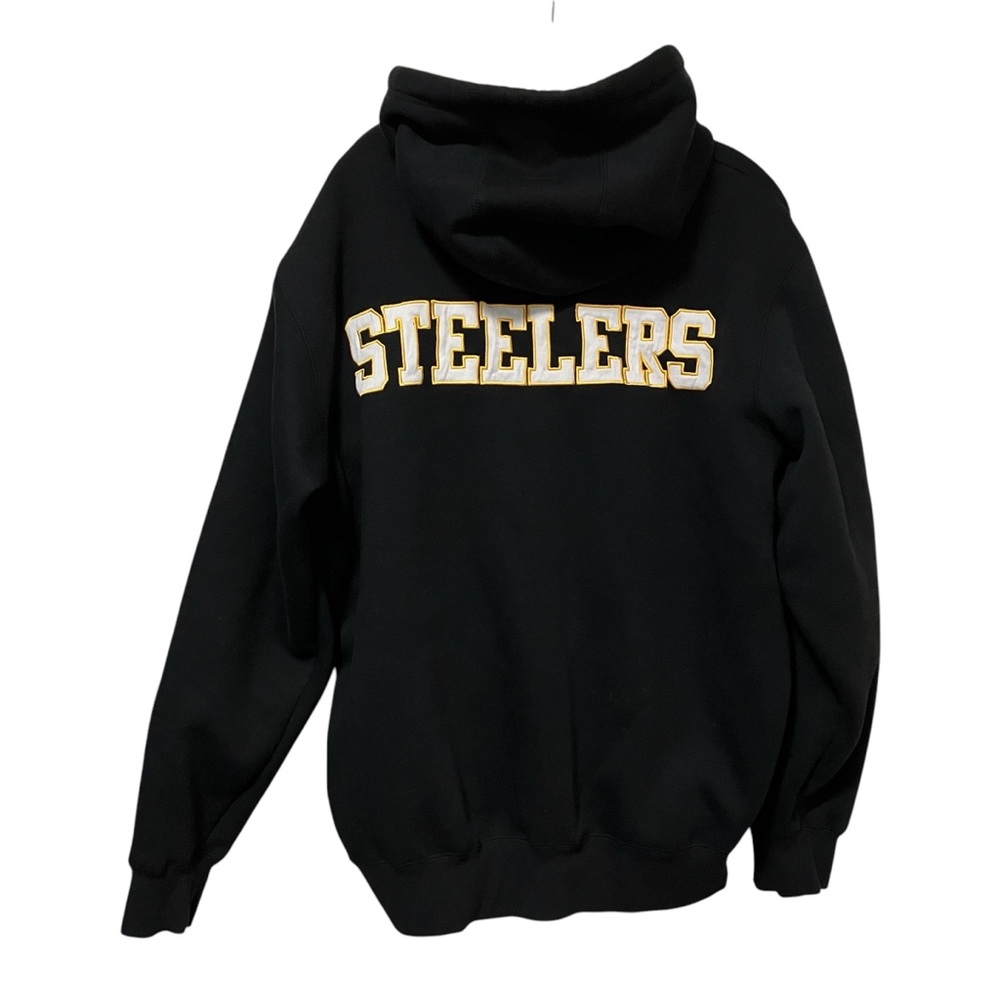 NFL Pittsburgh Steelers Black Hooded Fleece Lined Zip Up Sweatshirt Jacket - Picture 6 of 13